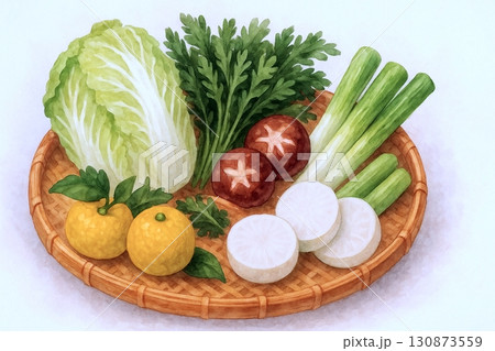 新鮮な冬野菜の盛り合わせ 130873559