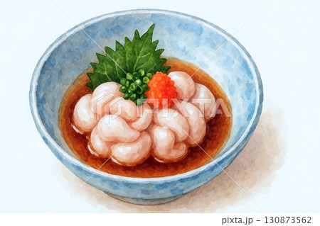 白子ポン酢と彩りの和食 130873562