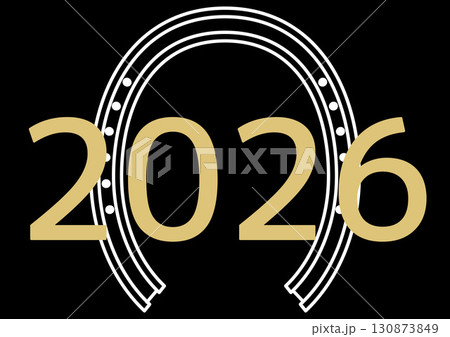 開運モチーフ・蹄鉄とゴールド2026 開運モチーフ・蹄鉄とゴールド2026 130873849