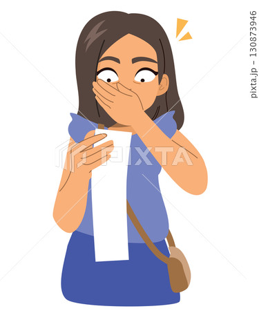 Latina Woman Shocked Shopping Bill Cartoon Vector Illustration Latina Woman Shocked Shopping Bill Cartoon Vector Illustration 130873946