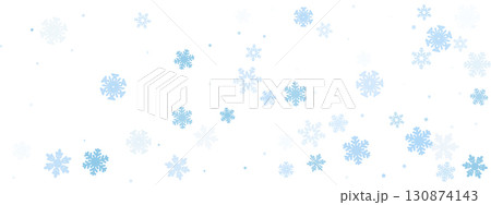 Snowflake background. Blue frozen flake pattern on white. Winter falling crystal star ornament decor. Cold season abstract sky with frosty elements. Vector illustration. Snowflake background. Blue frozen flake pattern on white. Winter falling crystal star ornament decor. Cold season abstract sky with frosty elements. Vector illustration. 130874143