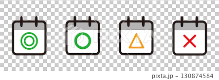 スケジュール空き状況・混雑状況アイコンセット（空き・予定入り・仮予定・不可日） 130874584