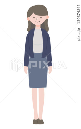 スーツ姿の女性キャラクター – 会社員イラスト-1 スーツ姿の女性キャラクター – 会社員イラスト-1 130874843