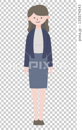 スーツ姿の女性キャラクター – 会社員イラスト-1 スーツ姿の女性キャラクター – 会社員イラスト-1 130874843