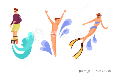 Engaging in Fun Water Sports Activities Enjoying Aquatic Adventures Thrills Galore 130874950