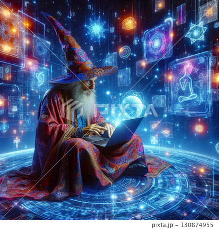 サイバー世界で大活躍するファンキーな魔法使い[1] 130874955