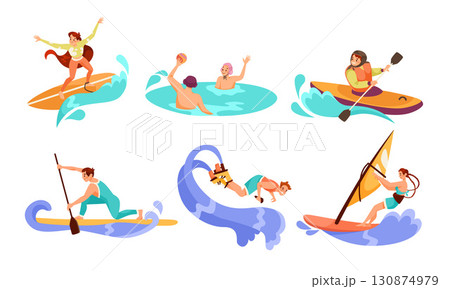 Engaging in dynamic water sports activities offers an array of adventure and fun opportunities 130874979