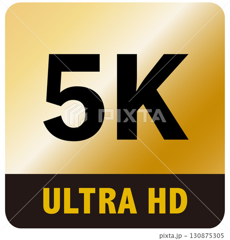 5K URTRA HD ロゴ　アイコン　ゴールド　背景透過 130875305