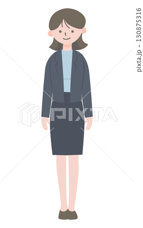 スーツ姿の女性キャラクター – 会社員イラスト-3 スーツ姿の女性キャラクター – 会社員イラスト-3 130875316