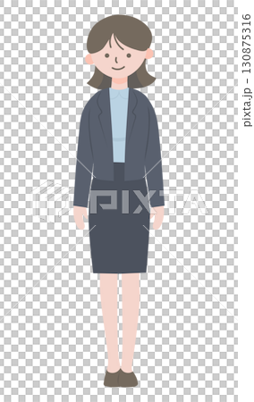 スーツ姿の女性キャラクター – 会社員イラスト-3 スーツ姿の女性キャラクター – 会社員イラスト-3 130875316