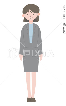 スーツ姿の女性キャラクター – 会社員イラスト-4 130875460