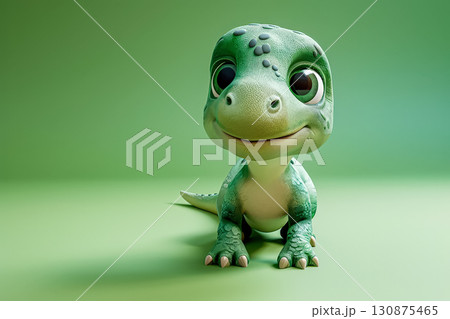 Cartoon dinosaur with a big smile on its face. Cartoon dinosaur with a big smile on its face. 130875465