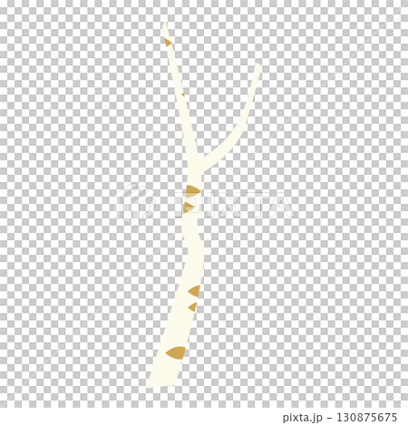 枝のあるシラカバの木の幹イラスト 130875675