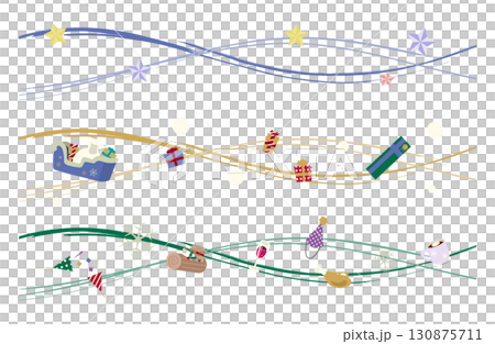 帶有星星、禮物和食物的聖誕裝飾線框 130875711