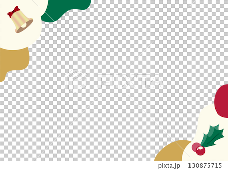 Christmas decorative frame with bells and holly 130875715