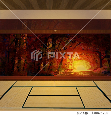 和室に差し込む夕日 和室に差し込む夕日 130875790