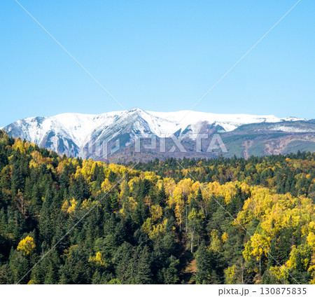 秋の北海道国道273号線からの大雪山系側を見た時の風景 秋の北海道国道273号線からの大雪山系側を見た時の風景 130875835