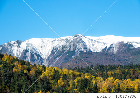 秋の北海道国道273号線からの大雪山系側を見た時の風景 秋の北海道国道273号線からの大雪山系側を見た時の風景 130875836