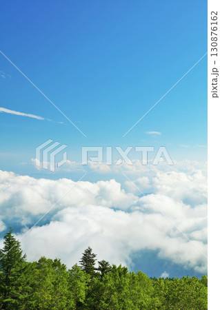 長野県 美ヶ原高原からの青空と雲海風景 長野県 美ヶ原高原からの青空と雲海風景 130876162