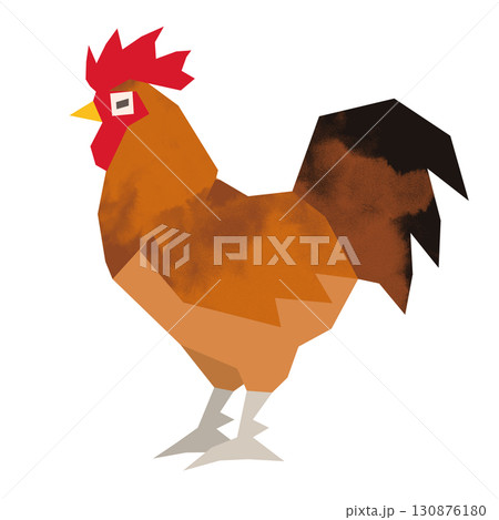 切り絵風の鶏 切り絵風の鶏 130876180