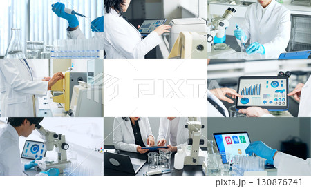 様々な研究開発シーンのコラージュ 130876741