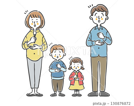 納得理解する若い家族 全身 ベクター 納得理解する若い家族 全身 ベクター 130876872