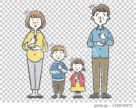 納得理解する若い家族 全身 ベクター 納得理解する若い家族 全身 ベクター 130876872