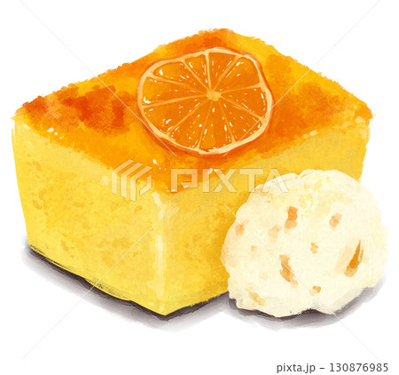 オレンジケーキのイラスト 130876985