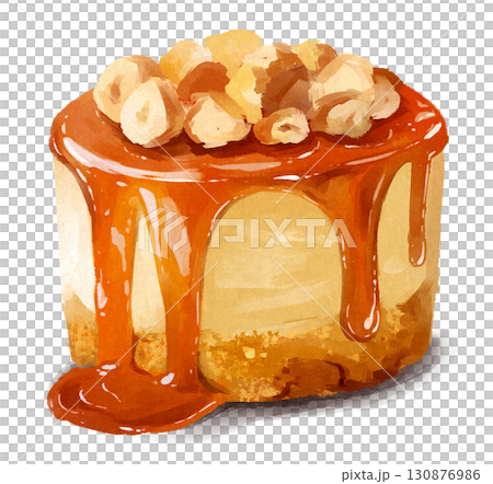 焦糖堅果蛋糕插圖 焦糖堅果蛋糕插圖 130876986