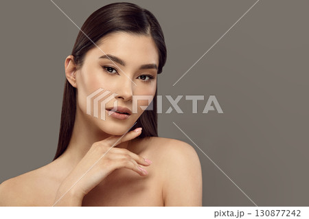 Pretty lady is satisfied with result of beauty salon services. Pretty lady is satisfied with result of beauty salon services. 130877242