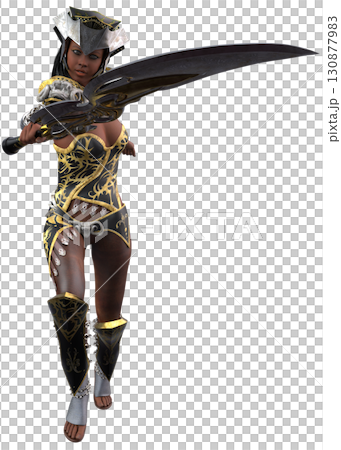 3D Fantasy Warrior Woman in Ornate Battle Armor 130877983