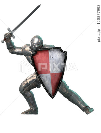 3D Medieval Knight with Shield and Sword 3D Medieval Knight with Shield and Sword 130877992