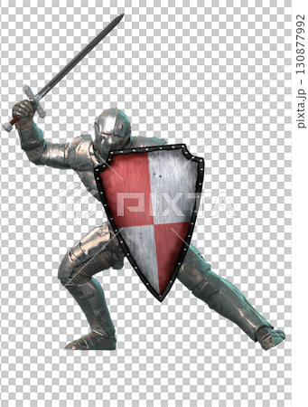 3D Medieval Knight with Shield and Sword 3D Medieval Knight with Shield and Sword 130877992