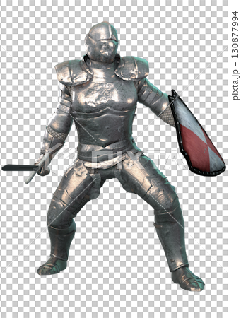 3D Medieval Knight with Shield and Sword 130877994