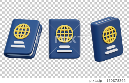 cartoon style passport 3D graphic cartoon style passport 3D graphic 130878263