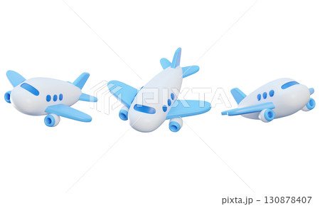 cartoon style airplane 3D graphic 130878407
