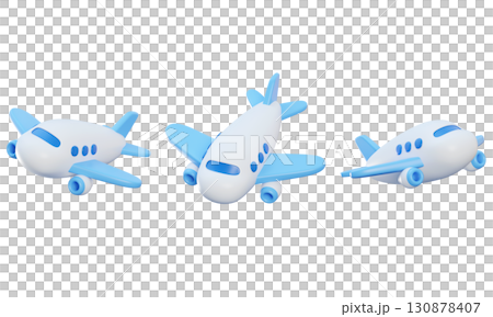 cartoon style airplane 3D graphic cartoon style airplane 3D graphic 130878407