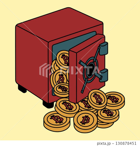 Safe Full of Bitcoin Coins Cryptocurrency Concept Safe Full of Bitcoin Coins Cryptocurrency Concept 130878451