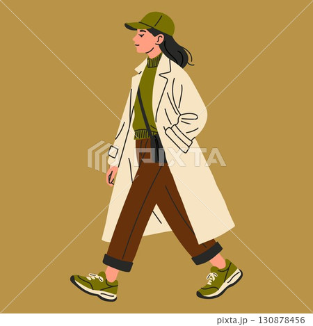 Trendy Female Character in Urban Autumn Look 130878456