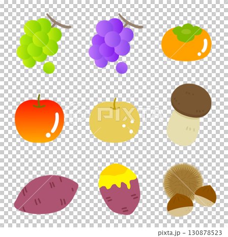 Cute Autumn Flavor Illustration Set ★ No Outline Version Cute Autumn Flavor Illustration Set ★ No Outline Version 130878523