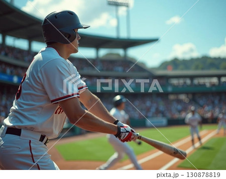 バッティングの気合いを入れるプロ野球選手 バッティングの気合いを入れるプロ野球選手 130878819
