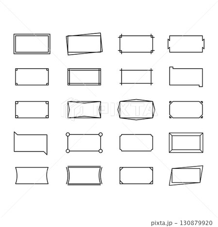 Rectangle frame shape icon, decorative vintage border doodle element for simple banner design in vector illustration. Rectangle frame shape icon, decorative vintage border doodle element for simple banner design in vector illustration. 130879920