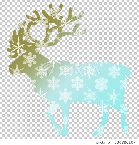 Reindeer and snowflake illustration 130880107