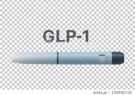 GLP1 pen on transparent background for medical or pharmaceutical concept 130880158