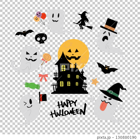 Autumn cute Halloween illustration material collection Autumn cute Halloween illustration material collection 130880190
