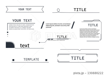 Set Text box callout tech line texbox frame, border. Modern simple title bar, templates, modern banners of lower third 130880222