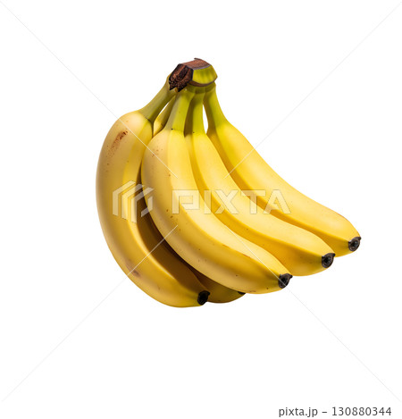 Ripe bunch of bananas on a white background. The image is suitable for the concepts of healthy eating, diets and tropical fruits. 130880344