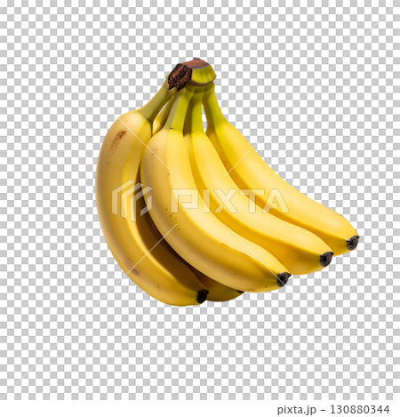 Ripe bunch of bananas on a white background. The image is suitable for the concepts of healthy eating, diets and tropical fruits. 130880344