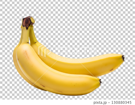 Ripe bunch of bananas on a white background. The image is suitable for the concepts of healthy eating, diets and tropical fruits. 130880345