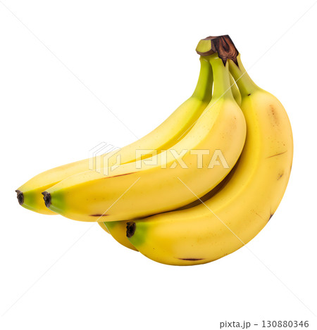 Ripe bunch of bananas on a white background. The image is suitable for the concepts of healthy eating, diets and tropical fruits. 130880346